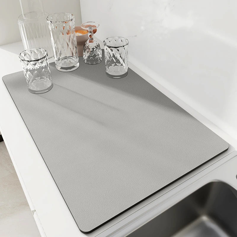 Absorbent Kitchen Dish Drying Mat – Quick Dry Coffee & Tableware Drain Pad