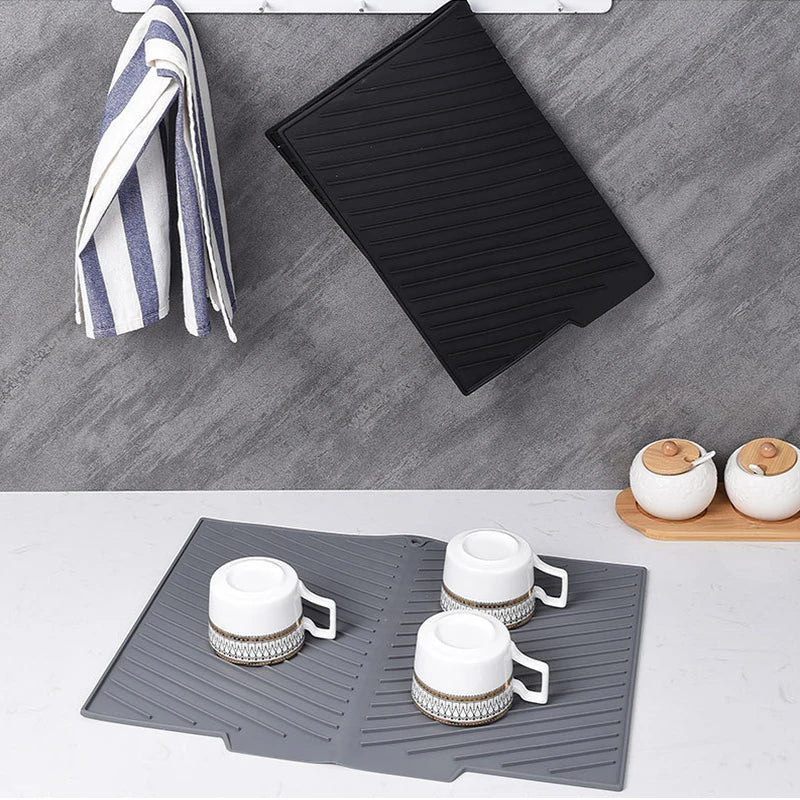 Silicone Dish Drying & Drain Mat – Non-Slip Heat-Resistant Kitchen Mat