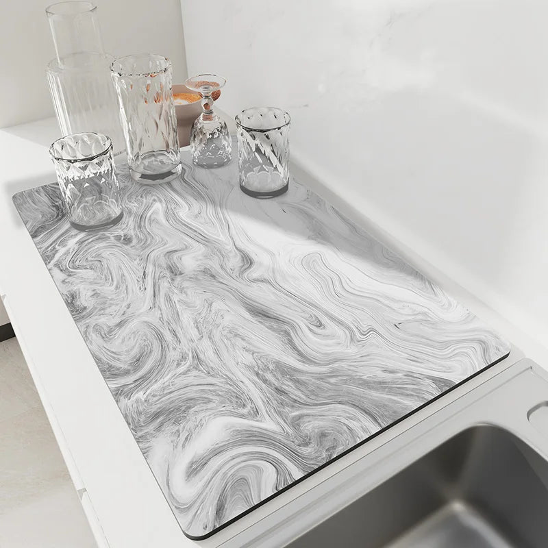 Absorbent Kitchen Dish Drying Mat – Quick Dry Coffee & Tableware Drain Pad