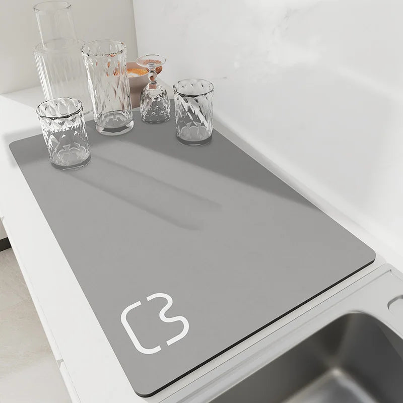 Absorbent Kitchen Dish Drying Mat – Quick Dry Coffee & Tableware Drain Pad