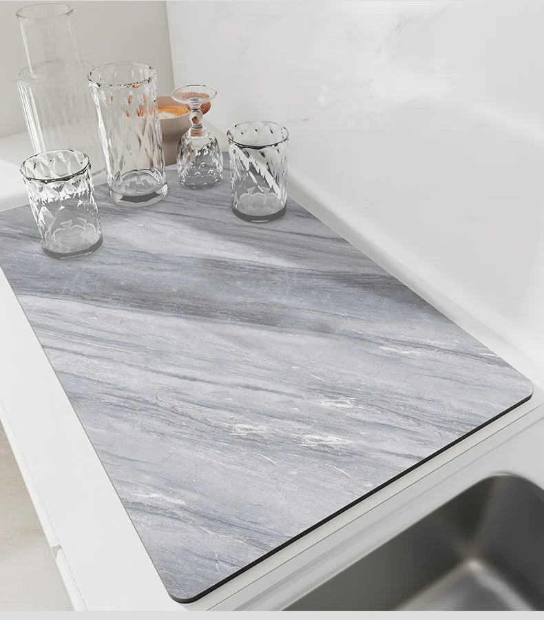 Absorbent Kitchen Dish Drying Mat – Quick Dry Coffee & Tableware Drain Pad