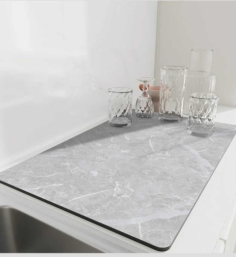 Absorbent Kitchen Dish Drying Mat – Quick Dry Coffee & Tableware Drain Pad