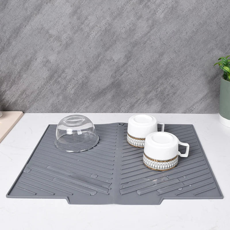 Silicone Dish Drying & Drain Mat – Non-Slip Heat-Resistant Kitchen Mat
