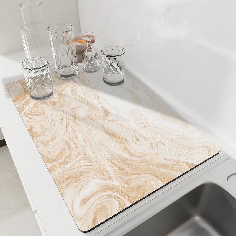 Absorbent Kitchen Dish Drying Mat – Quick Dry Coffee & Tableware Drain Pad