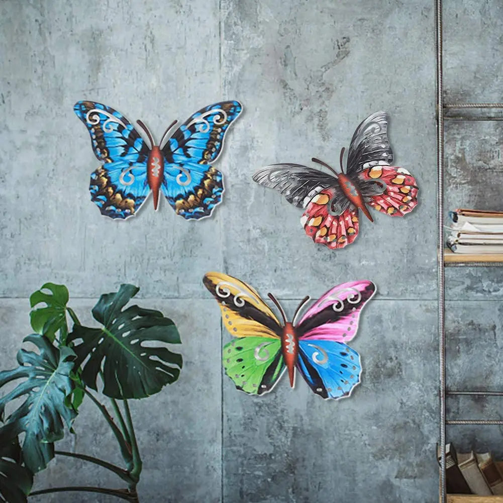 4Pcs Metal Butterfly Wall Art – Hanging Iron Decor