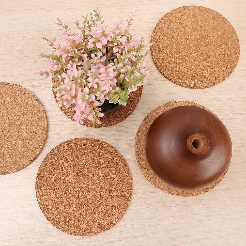 Natural Cork Coasters – Round Non-Slip Cup Mats (30/1 PCS)
