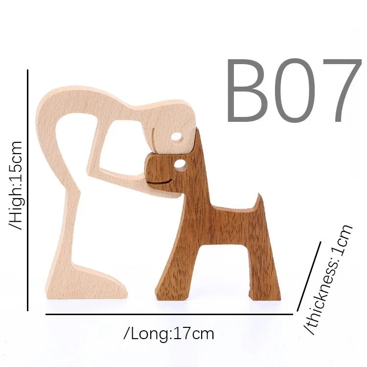 Wooden Puppy Figurine – Handmade Dog Craft Decoration & Gift
