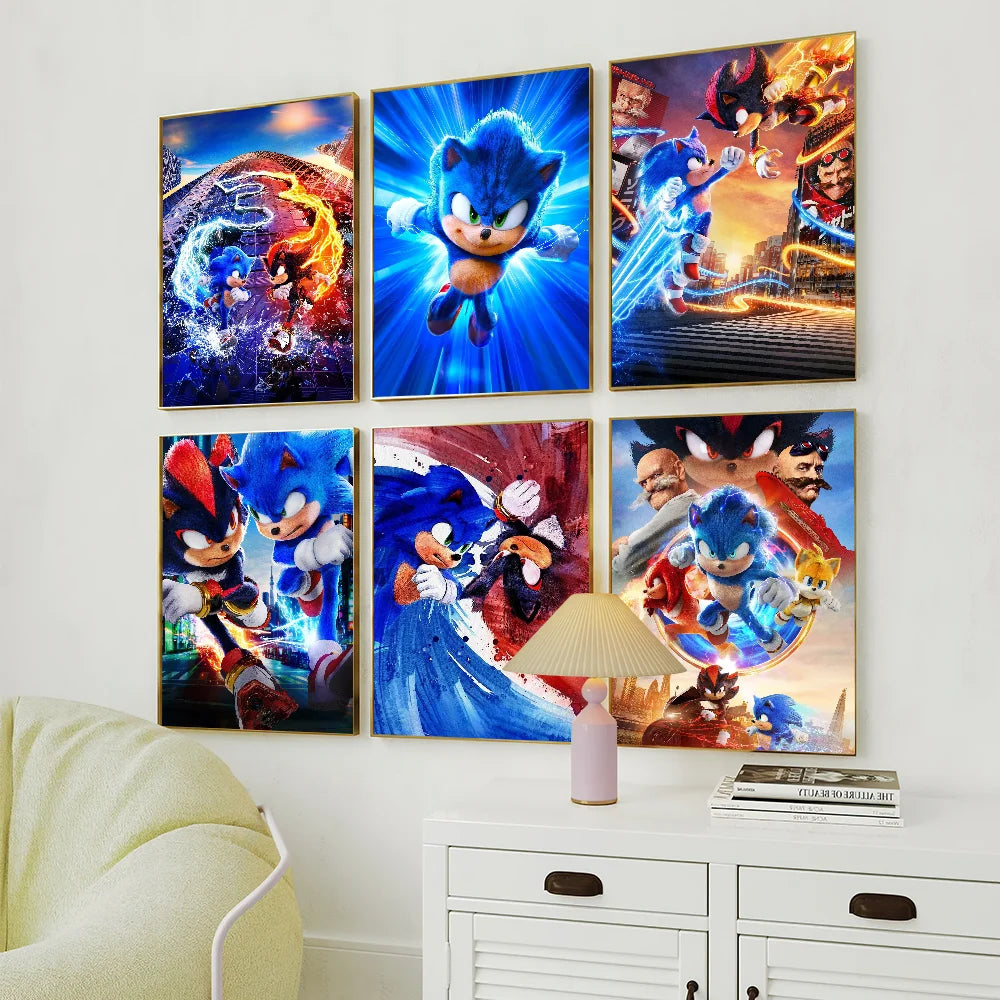 Sonic the Hedgehog 3 Poster – Self-Adhesive Cartoon Wall Sticker