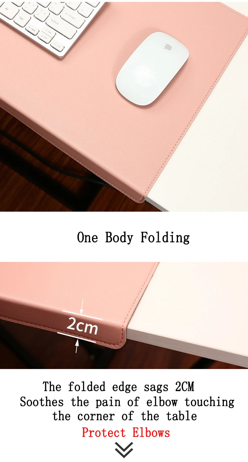 PU Folding Desk Mat with Elbow & Wrist Support – Large Mouse Pad for Office & Gaming