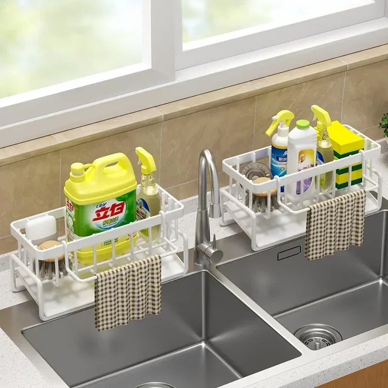 No-Punch Sink Rack – Kitchen Shelf & Drainage Storage Organizer