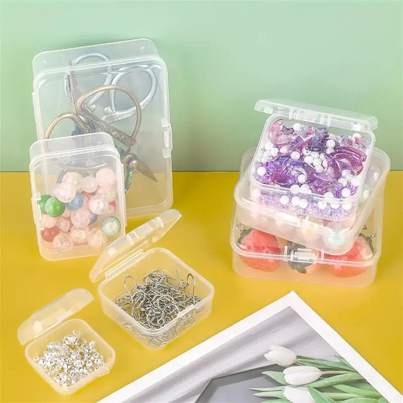 10 Pcs Rectangular Translucent Plastic Storage Boxes