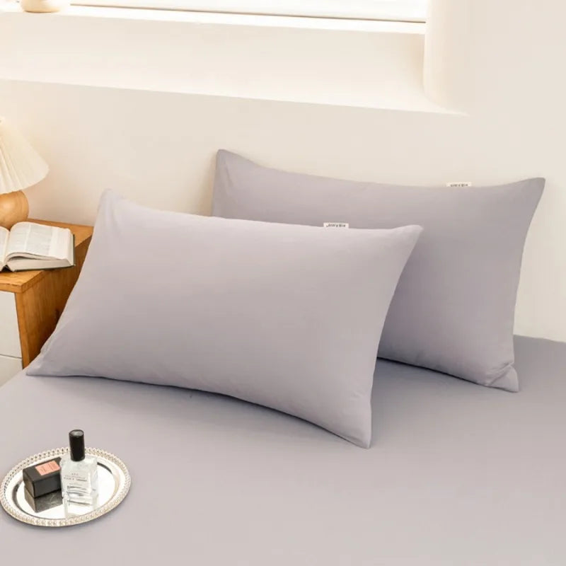 2025 Pure Cotton Yarn-Dyed Pillowcase – Solid Color Washed Cotton 48x74cm