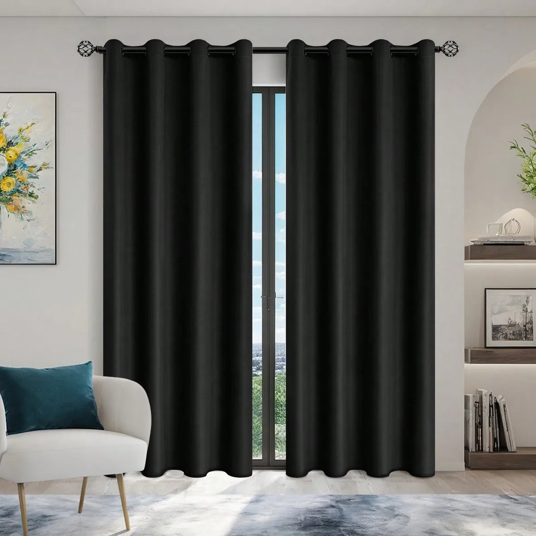 Solid Blackout Curtain with Grommets – Bedroom Privacy Drape (1pc)