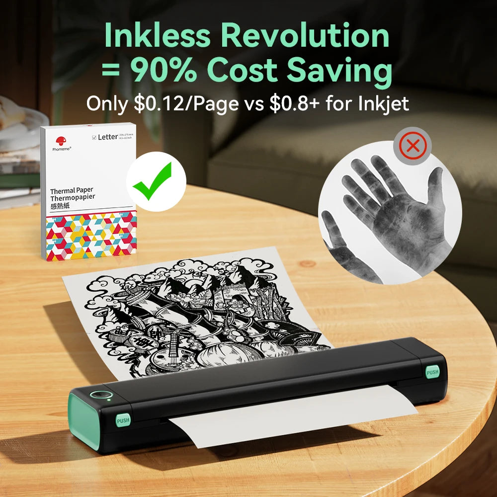 Phomemo M08F Wireless A4 Bluetooth Thermal Printer