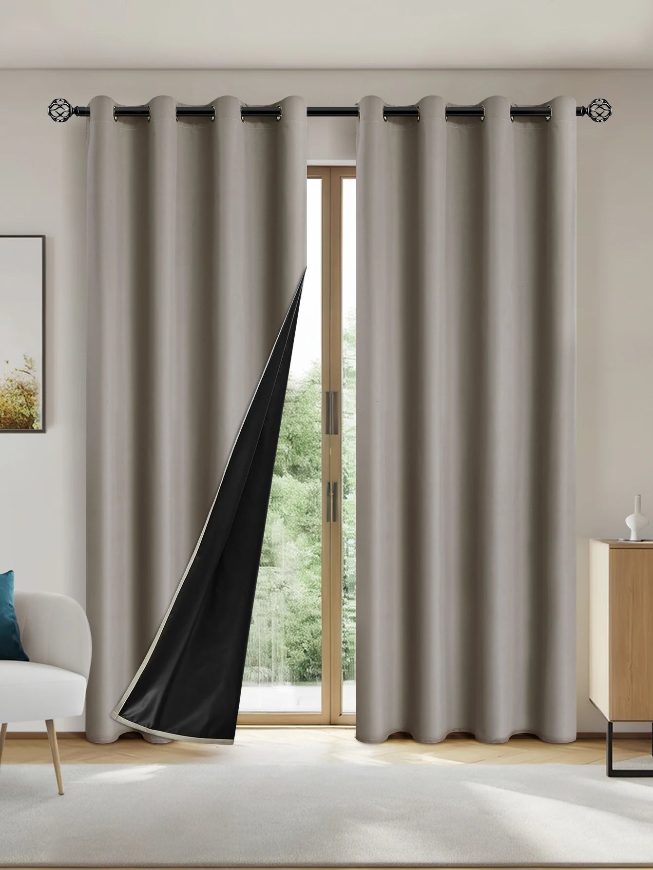 Solid Blackout Curtain with Grommets – Bedroom Privacy Drape (1pc)