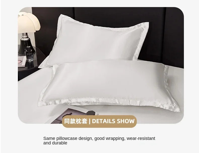 Satin Rayon Fitted Sheet – Solid Color Elastic Bed Cover