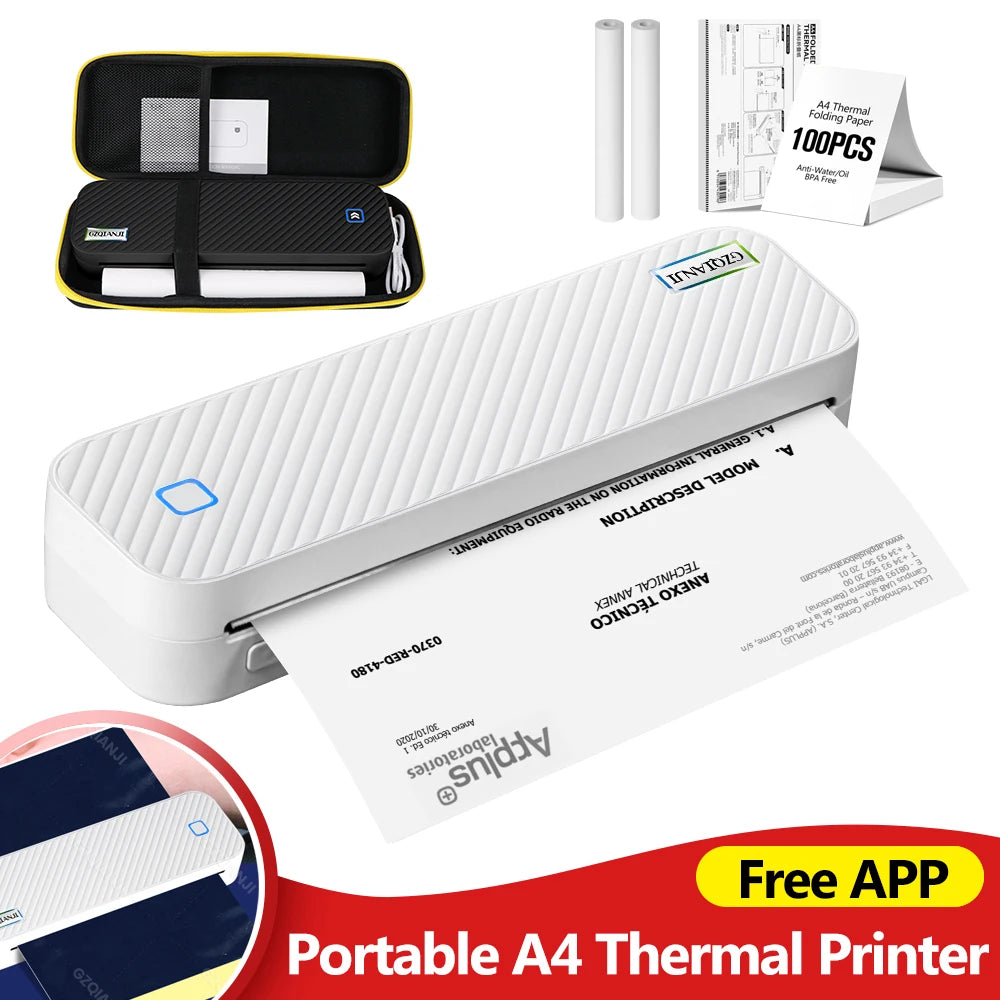 Portable A4 Thermal Bluetooth Printer – Photos & Document Printing Machine