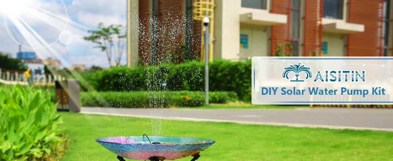 2.5W Solar Fountain Pump with 6 Nozzles & 4ft Pipe