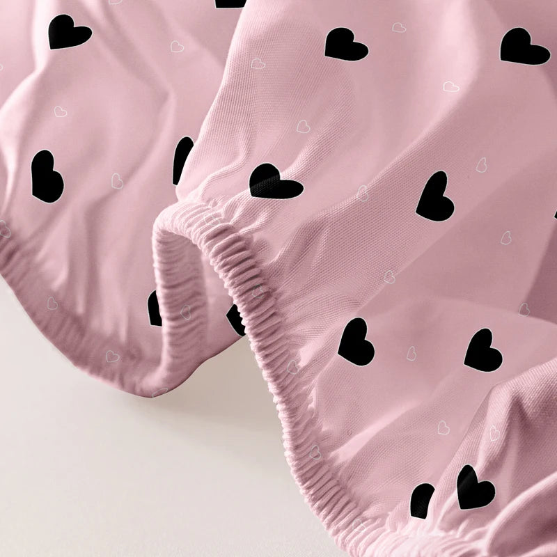 1pc Heartfelt Rhinoceros Print Powder Brushed Bedsheet – Soft Bedroom Bedspread (No Pillowcases)