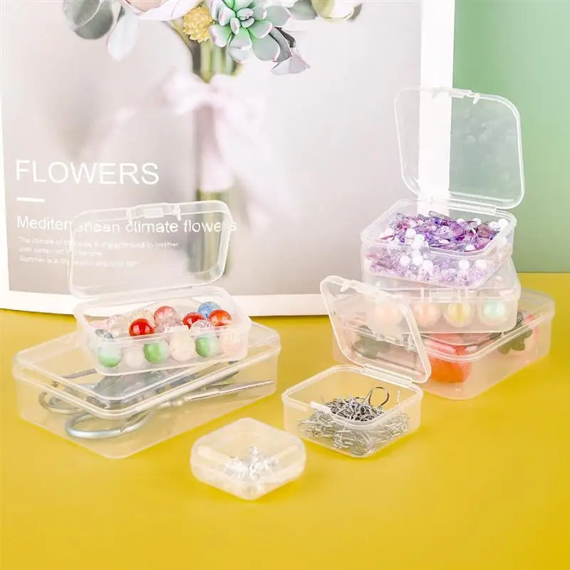 10 Pcs Rectangular Translucent Plastic Storage Boxes