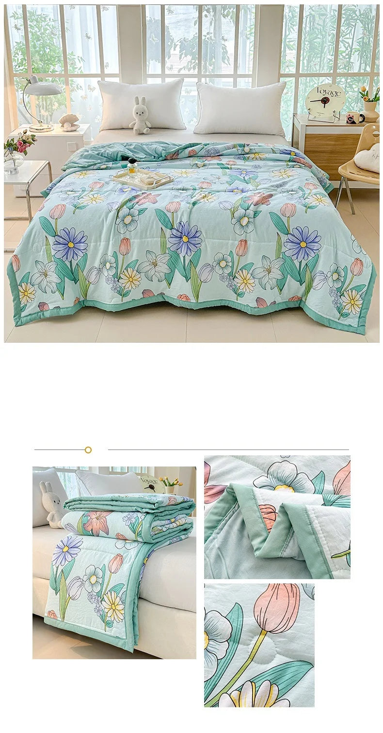 Printed Thin Summer Duvet – Soft Lightweight Bedspread (No Pillowcase)