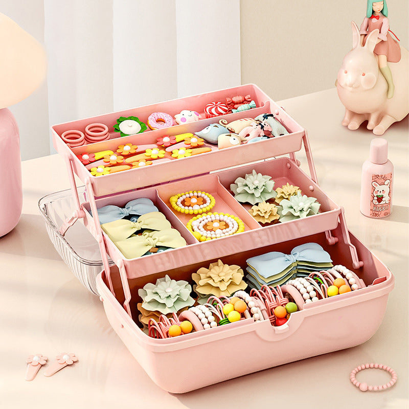Multi-Layer Hair Accessories & Jewelry Organizer Box