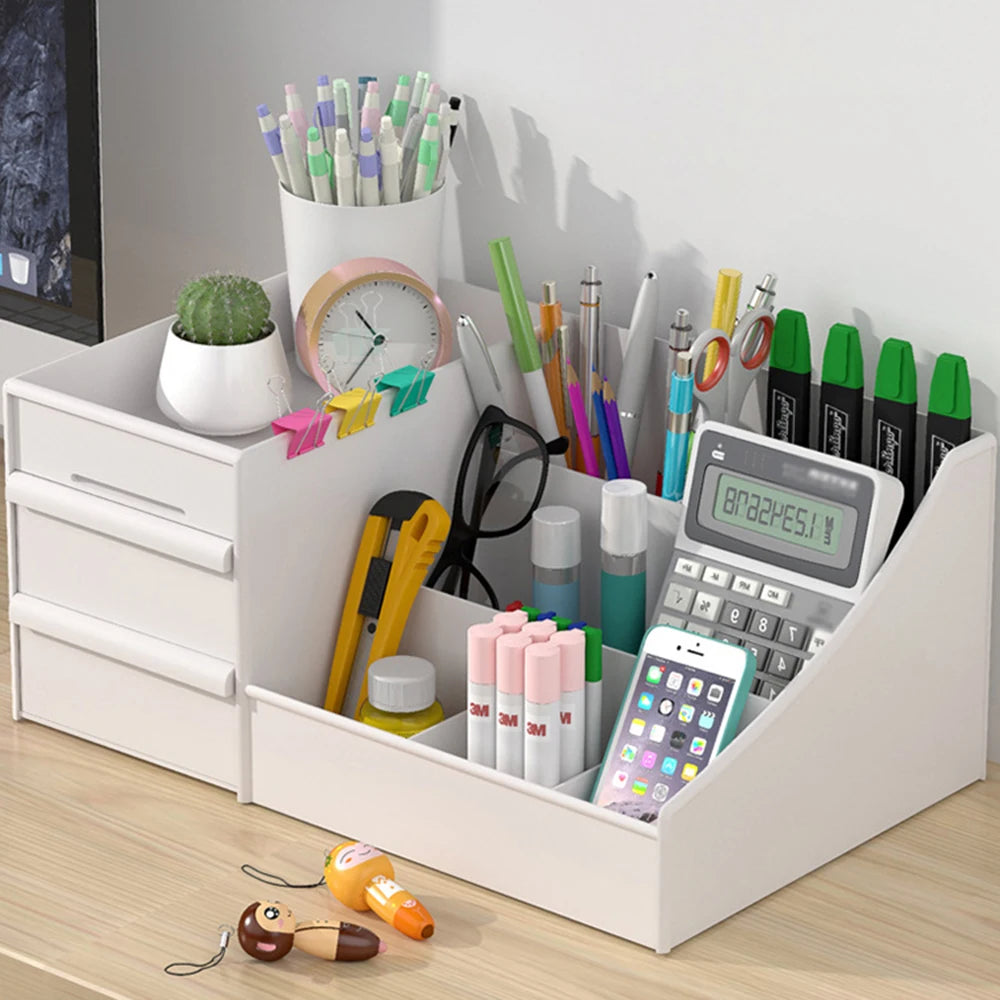 White Plastic Drawer Makeup Storage Box – Desktop Organizer for Cosmetics & Skincare