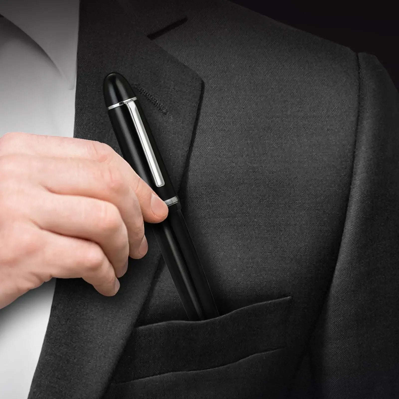 JinHao X159 Black Acrylic Fountain Pen – Fine Nib 0.5mm with Metal Clip