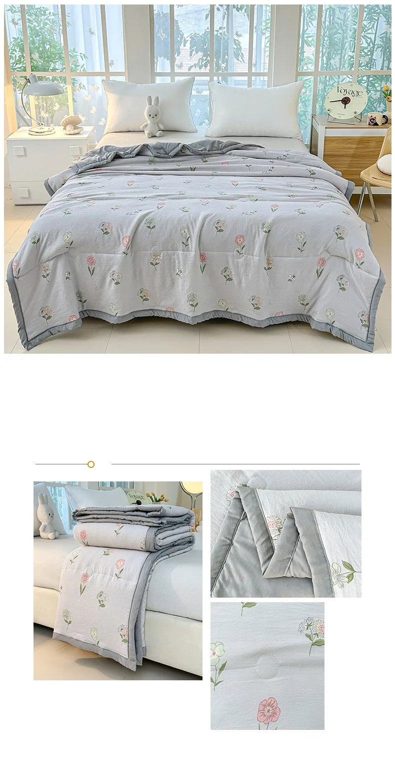 Printed Thin Summer Duvet – Soft Lightweight Bedspread (No Pillowcase)