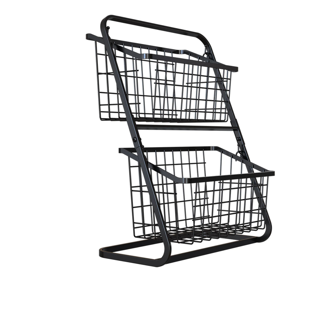 Black Multi-Layer Kitchen Vegetable & Fruit Storage Rack – Floor-to-Ceiling Organizer