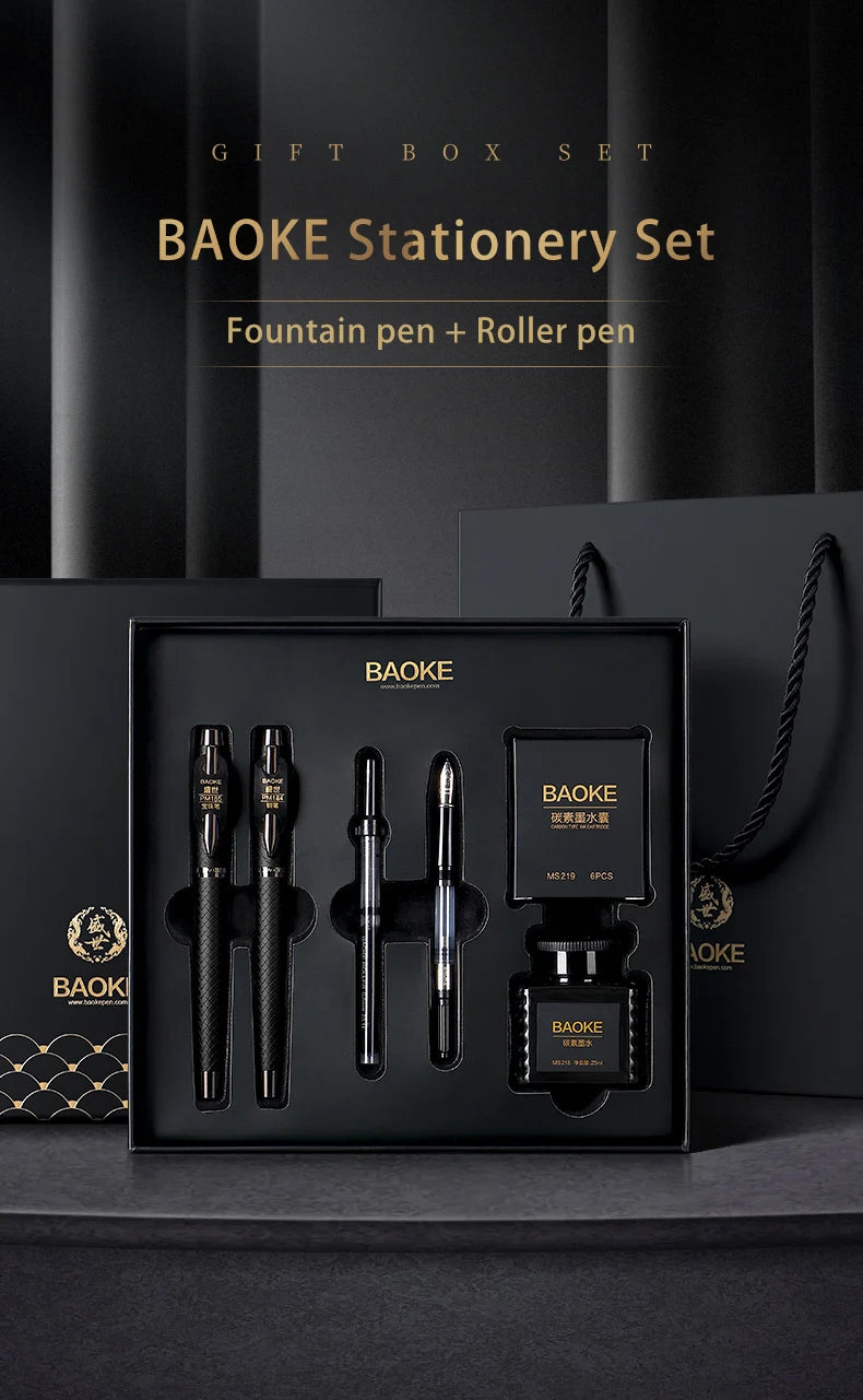 BAOKE T18/T19/T20 Fountain Pen Gift Set – Smooth Writing with Ink & Cartridges