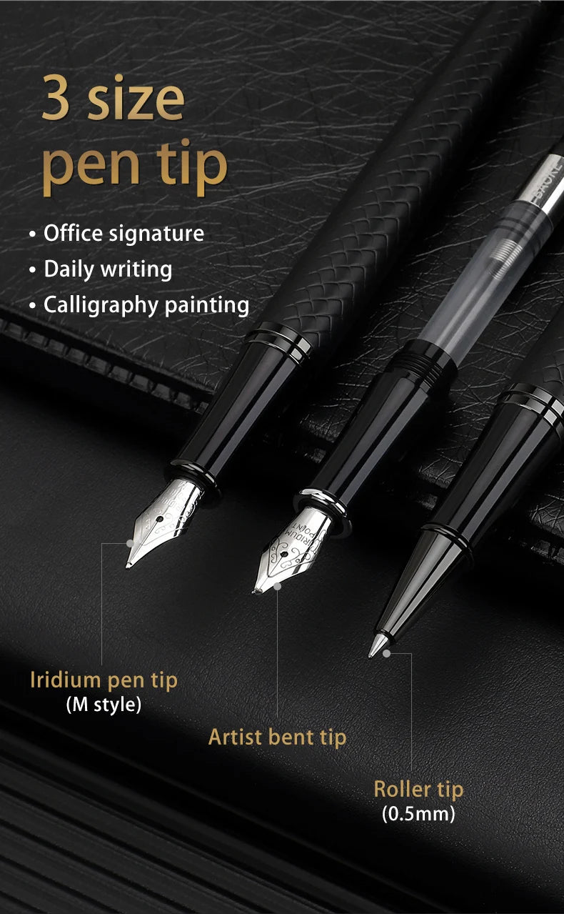 BAOKE T18/T19/T20 Fountain Pen Gift Set – Smooth Writing with Ink & Cartridges