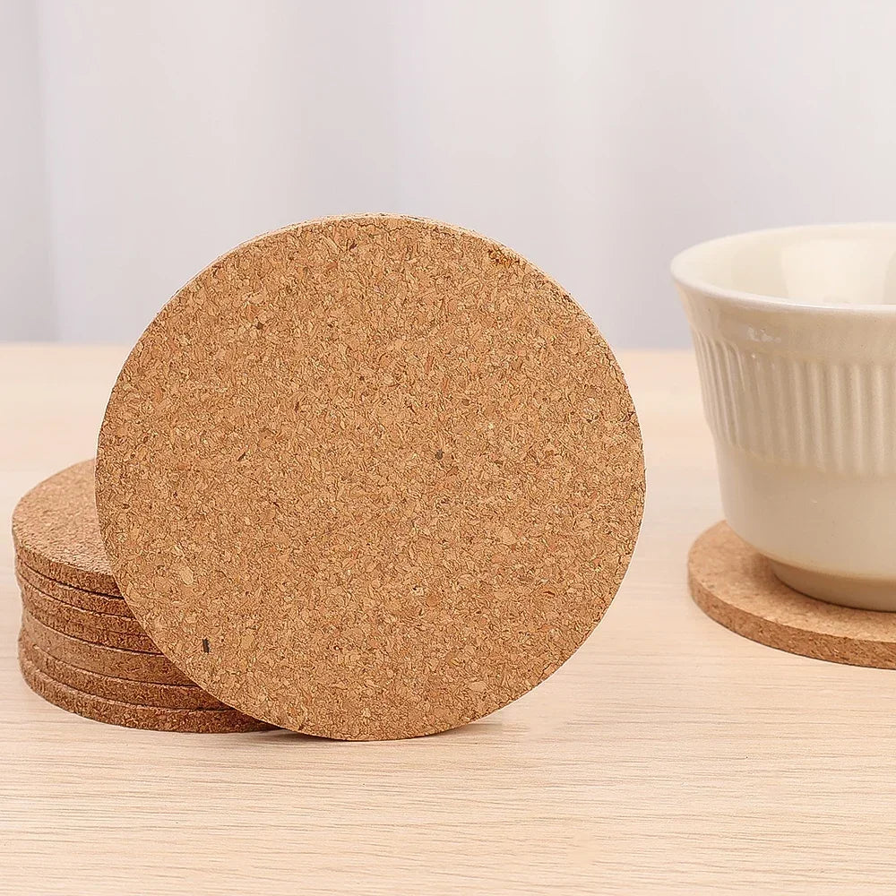 Natural Cork Coasters – Round Non-Slip Cup Mats (30/1 PCS)