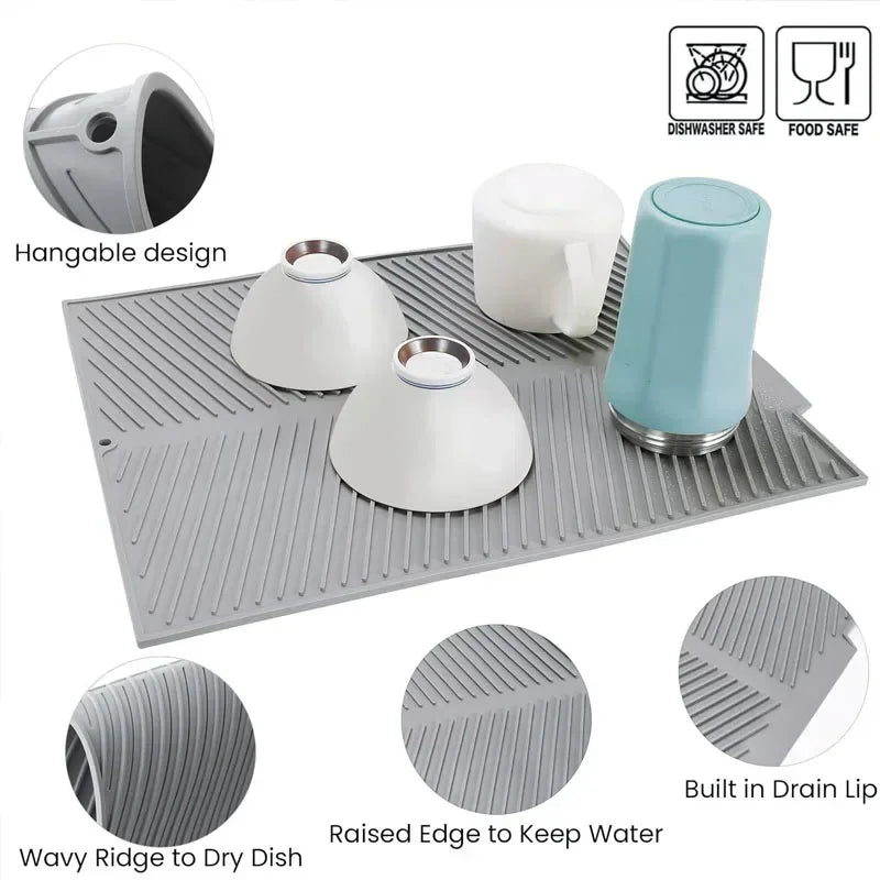 Silicone Bar & Sink Drain Mat – Heat-Resistant, Multi-Purpose Kitchen Accessory