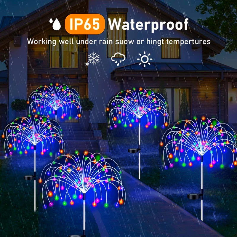 Solar Firework LED Garden Stake Lights – Waterproof Outdoor Décor