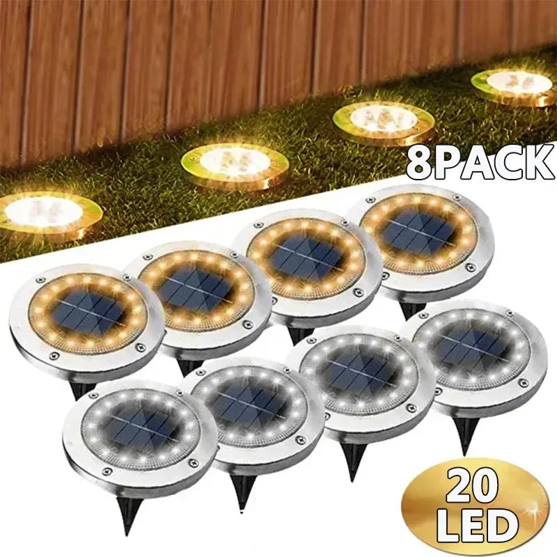 Solar Disk Lights – Outdoor Garden LED Pathway Lamps