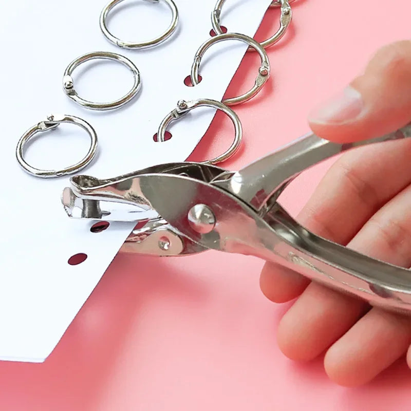 Single Hole Paper Punch – 6mm Handheld Cutter for Office & Craft Use