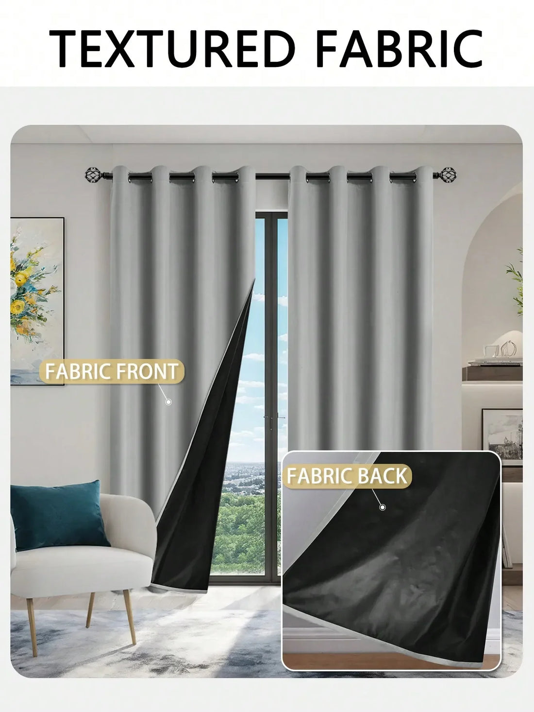 Solid Blackout Curtain with Grommets – Bedroom Privacy Drape (1pc)