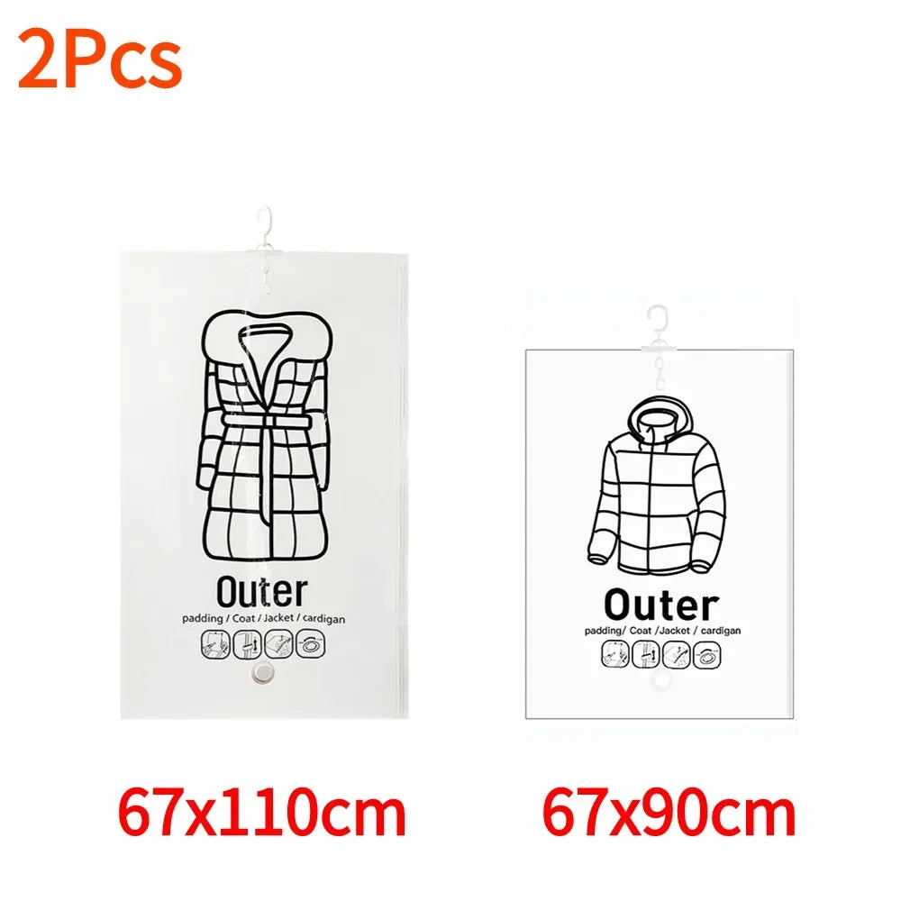 Hanging Transparent Vacuum Storage Bag with Air Pump