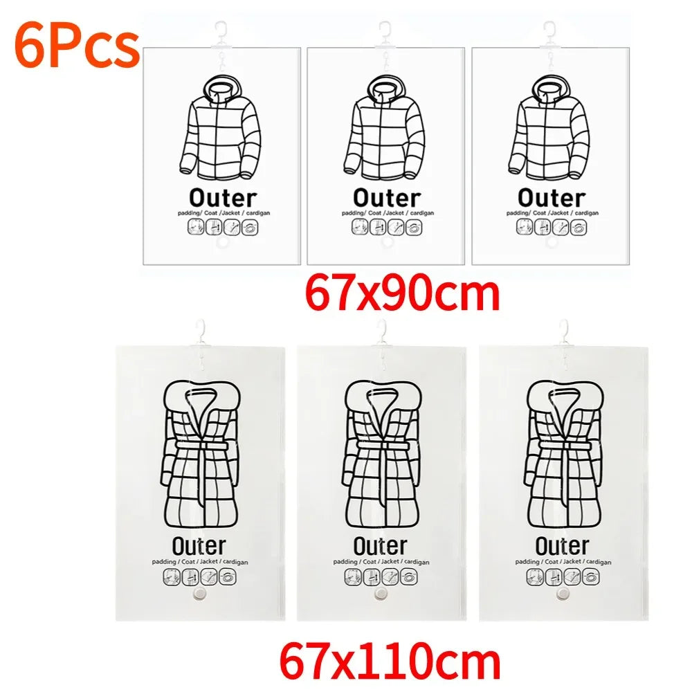 Hanging Transparent Vacuum Storage Bag with Air Pump