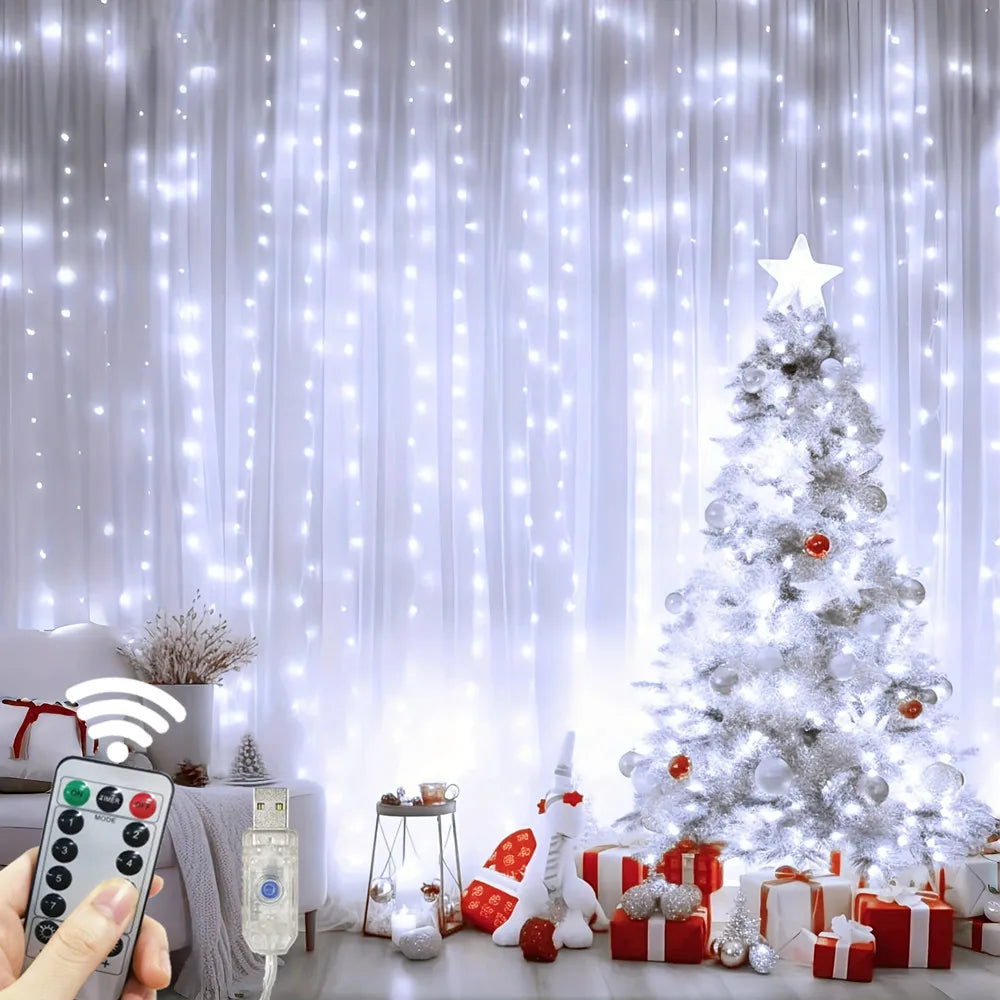 6M LED Fairy String Lights – USB Curtain Lights with 8 Modes for Outdoor & Holiday Decor