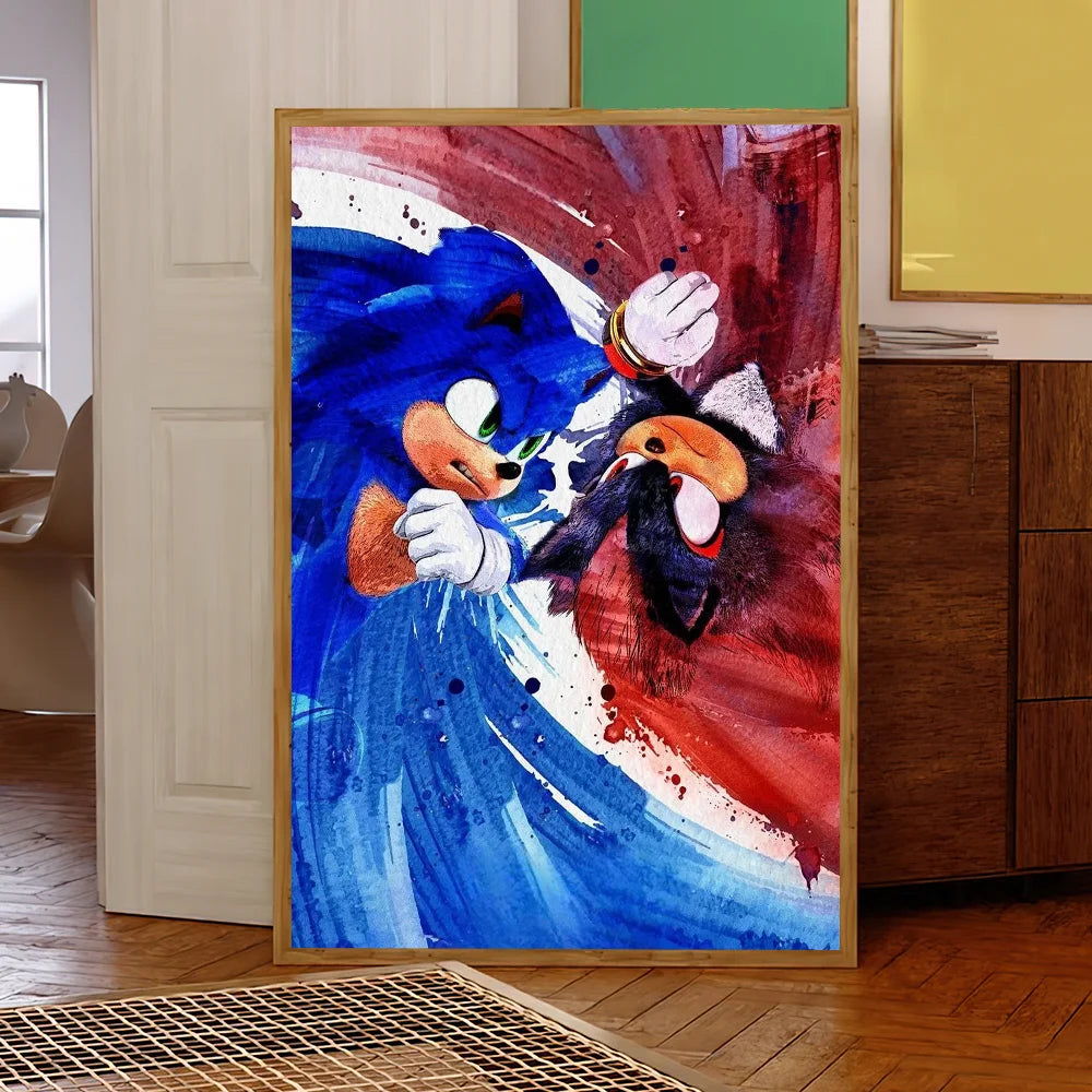 Sonic the Hedgehog 3 Poster – Self-Adhesive Cartoon Wall Sticker