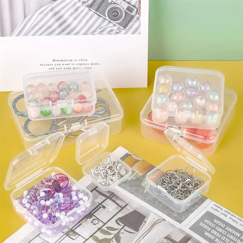 10 Pcs Rectangular Translucent Plastic Storage Boxes