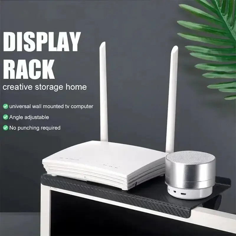 Screen Top Storage Rack – No-Drill Shelf for TV & Computer