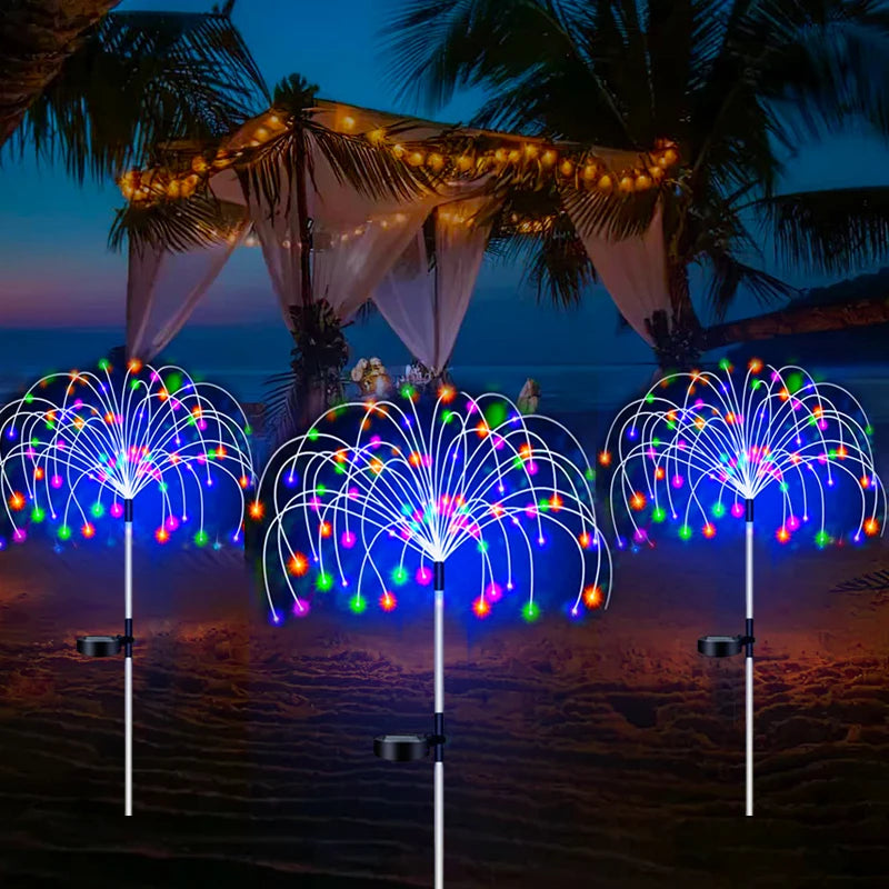 Solar Firework LED Garden Stake Lights – Waterproof Outdoor Décor