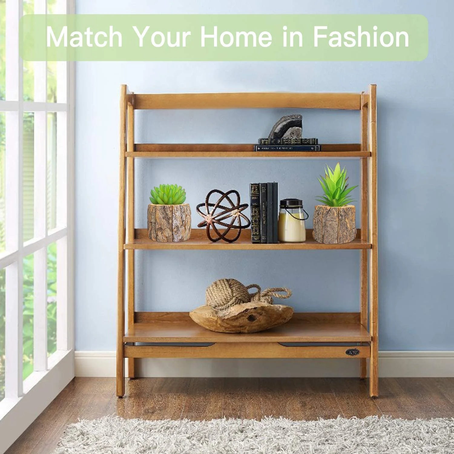 2-Pack Faux Cactus Plants in Pots – Artificial Succulents for Home & Office Décor