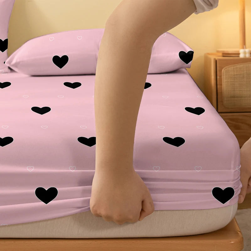 1pc Heartfelt Rhinoceros Print Powder Brushed Bedsheet – Soft Bedroom Bedspread (No Pillowcases)