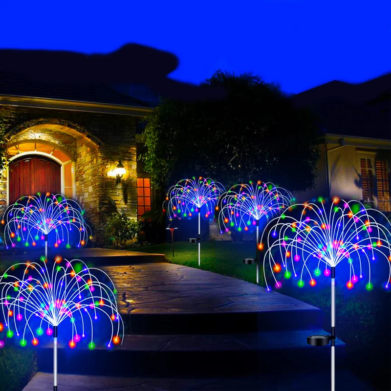 Solar Firework LED Garden Stake Lights – Waterproof Outdoor Décor