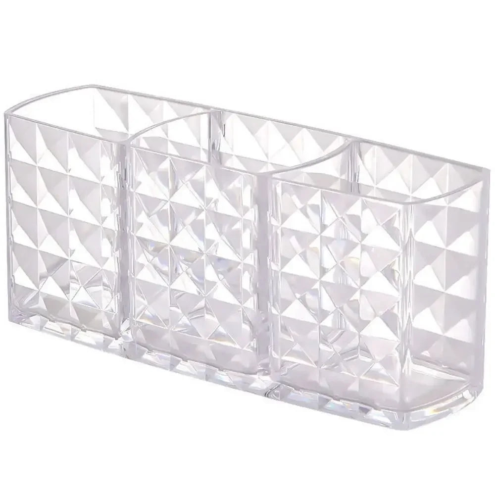 Clear Acrylic Makeup Brush & Lipstick Holder – Desk Cosmetic Organizer