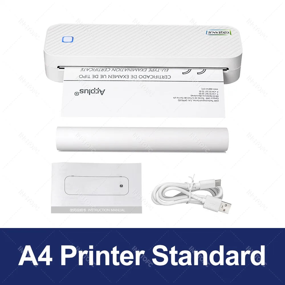 Portable A4 Thermal Bluetooth Printer – Photos & Document Printing Machine